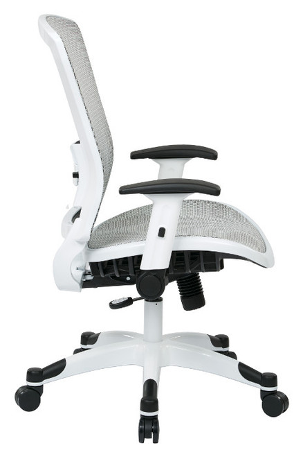 Office Star Managers Chair with Mesh Seat and Back, Height Adjustable Flip Arms and White Frame Finish 317W-W11C1F2W Office Star Managers Chair with Mesh Seat and Back, Height Adjustable Flip Arms and White Frame Finish 317W-W11C1F2W